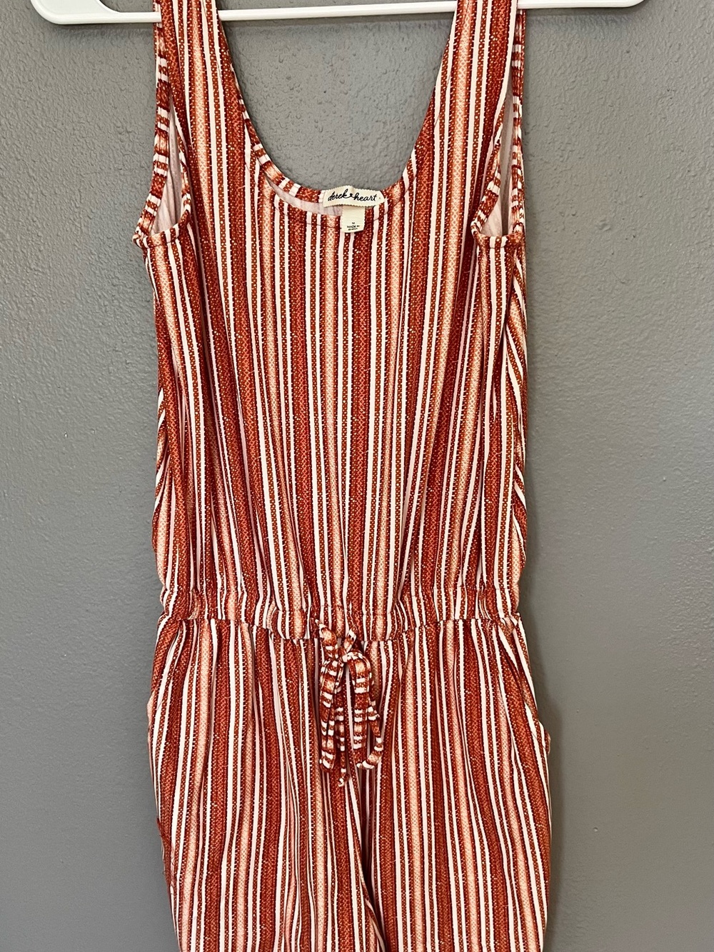 Derek Heart Rust and White Striped Girls' One-Piece Romper